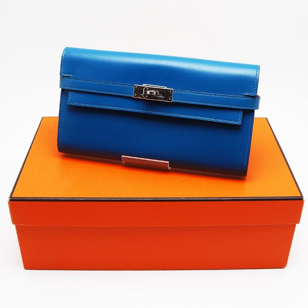 HERMES 中古品 エルメス ケリーウォレット ボックスカーフ