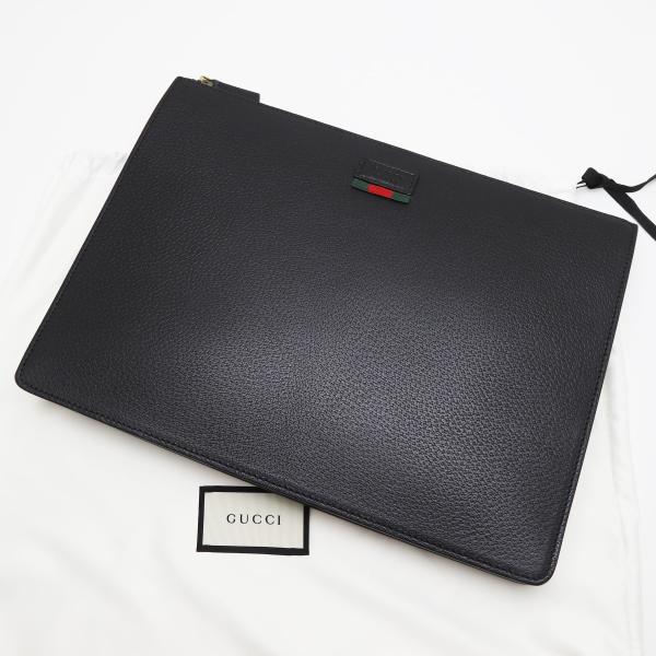 GUCCI（グッチ） 中古品 クラッチバッグ ブラック レザー セカンド