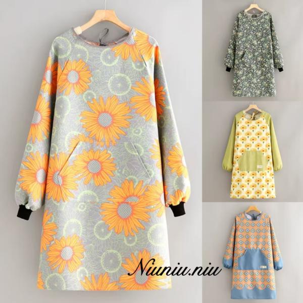 ・肌触りの良いコットン100％のバッククロスカジュアルエプロン♪・花柄デザインが可愛い。明るいピンクや淡い青等豊富！通気性も良くナチュラル。・便利なポケット付きで家事やDIY、介護、ガーデニングや園芸等で活躍！・ゆったり着れて動きやすくボタ...