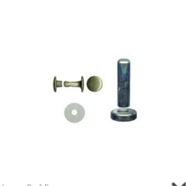 カシメサイズ・頭直径約φ9mm ・足長さ約11.5mm-----------------------セット内容カシメ8ヶポリリンプ8枚打ち棒1個打ち台1個-----------------------素材 鉄----------------...