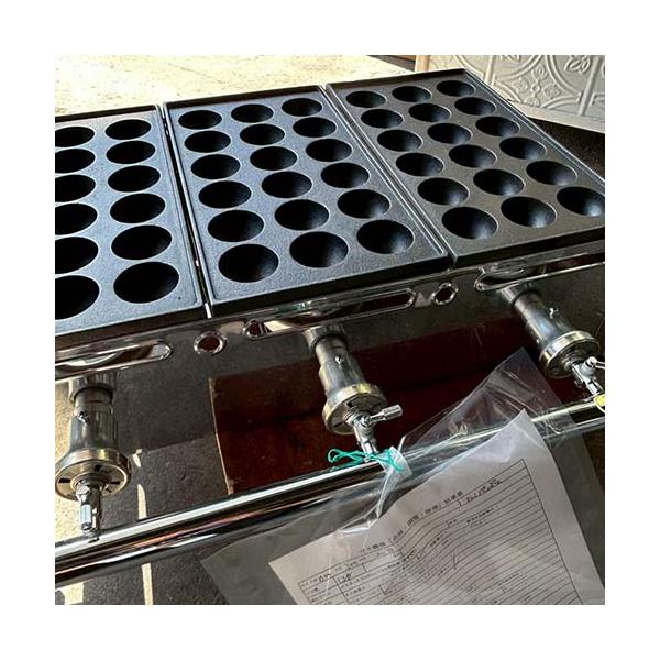 現状品　都市ガス　たこ焼き器　28穴3枚掛　中古 たこ焼き器 18穴×3枚 都市ガス 業務用 中古/送料別途見積 : 業務用厨房