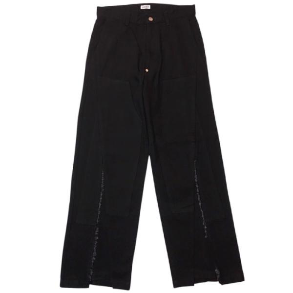ジエダ JieDa CUT OFF DOUBLE KNEE DENIM PANTS black JieDa-JIE-26W-PT01-A