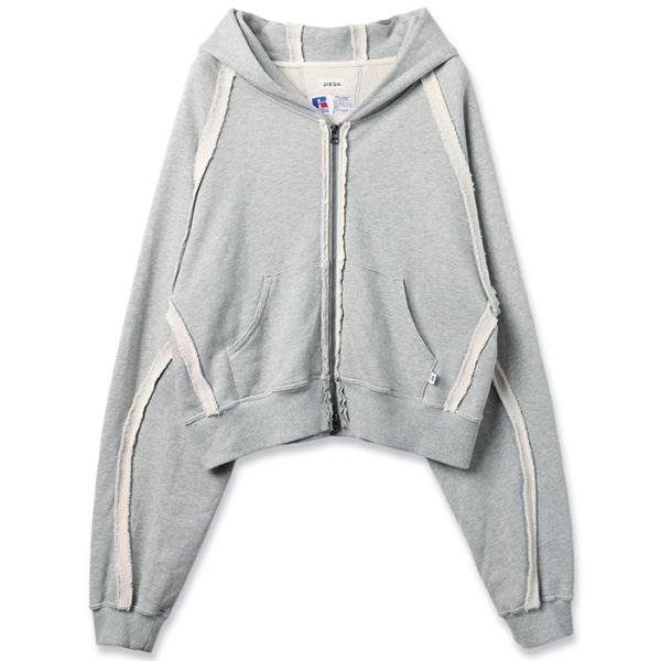 ジエダ JieDa JIEDA x RUSSELL ATHLETIC ZIP HOODIE heather gray JieDa-JIE-RU-CT01