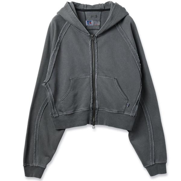 ジエダ JieDa JIEDA x RUSSELL ATHLETIC ZIP HOODIE fade black JieDa-JIE-RU-CT01