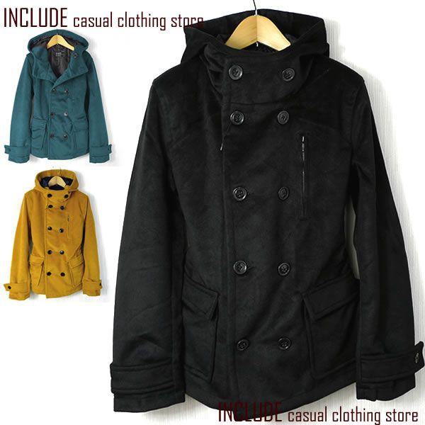 フェイクウール フード パーカー ショートダッフル ジャケット コート