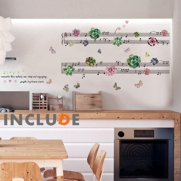 ウォールステッカー アート 音楽 音符 楽譜 花 ミュージック ピアノ オルガン シンセ楽しい ワクワク 装飾 Atm Includeysp 通販 Yahoo ショッピング