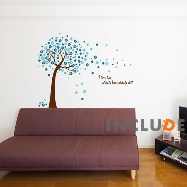 ウォールステッカー 青い花 ブルー 水色の花 蒼い 青桜 ブルーチップ 木 ツリー 花吹雪 Atm Includeysp 通販 Yahoo ショッピング