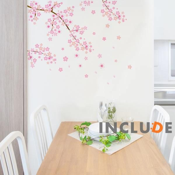 ウォールステッカー 花 さくら並木 桜 桜花 春 小薔薇 フラワー ソメイヨシノ 綺麗 花びら 桜吹雪 満開の桜 春の風 ピンク 舞い散る Atm Includeysp 通販 Yahoo ショッピング