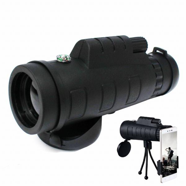 【高性能な単眼鏡】片手に収まるサイズながら40mm対物レンズで、明るくクリアな視界の単眼鏡です！三脚が付属しているので、固定した状態でも使用することができます。【持ち運び便利】本体は約260g！片手に収まるサイズの単眼鏡です。収納ケース付き...