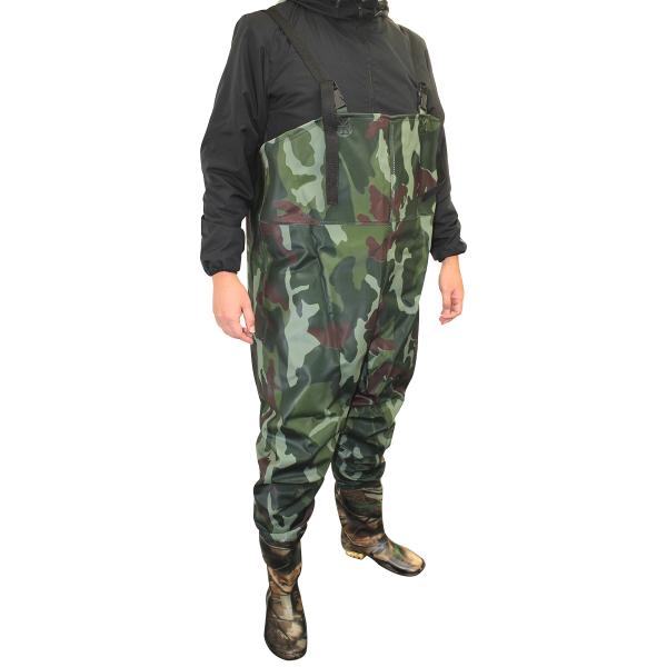 海に川に湖など立ち込んで釣りをするなら必須アイテムのウェーダーです！ソールは樹脂製の為、スパイクとは違って衝撃も少なく床を傷つける事もありません！腰まで完全防水なので、胸下までの水中作業・水跳ねの多い工場作業・漁業作業・農作業にも最適です♪...