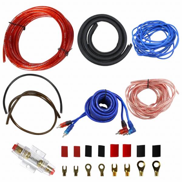 6点セット/導体径3.8mm] ハイパワー アンプ配線キット 4ゲージ 4GK
