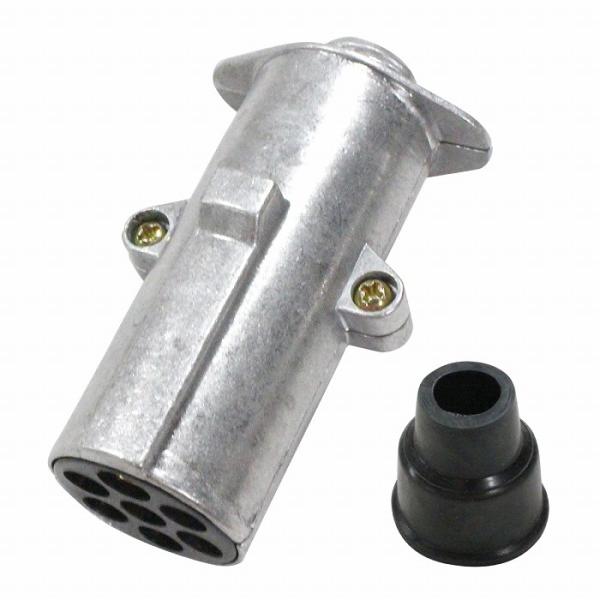 トレーラー牽引時の電装連結に必要となる7芯コネクターソケットの部品。●接合カプラーです。●日本流通サイズですので他社の(ソレックス・タグマスターなど）車両側カプラーにも問題なく使用出来ます。●軽量素材・クロームメッキ仕上げ！※他社の適合に付...