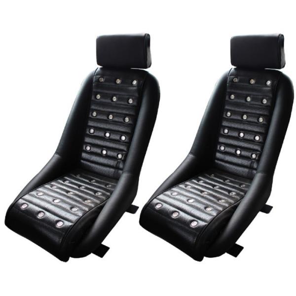 バケットシート 二脚セット レプリカ 旧車 レトロ PVCレザーシート RX7 SA22C  バンチングシート サーキット ※ヘッドレスト付