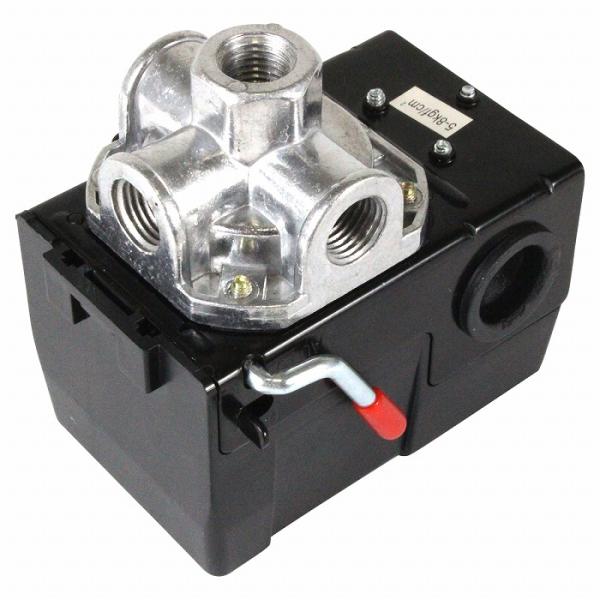 サイドスイッチ型のコンプレッサー用圧力スイッチです。圧力スイッチに安全弁、レギュレーター、圧力計が接続できる【4ポートタイプ】です。コンプレッサースイッチの修理、交換、補修にお使いいただけます。オンオフはサイドのレバーで簡単に操作できます。...