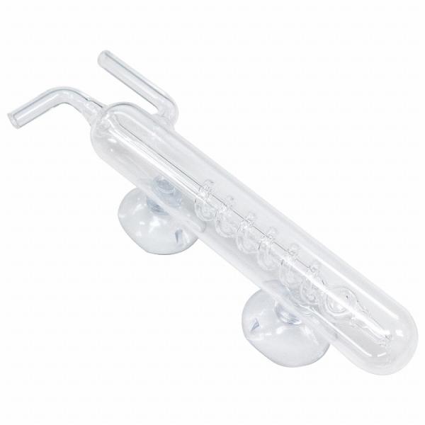 高透明度のクリアガラスが綺麗な中・大型水槽用のCO2スパイラルバブルカウンターです！水草の光合成を促すのに光と同等に重要な、CO2の添加量を見えるようにします。本体内のスパイラル状のガラス管内を流れるCO2の気泡で添加量をカウントします。実...