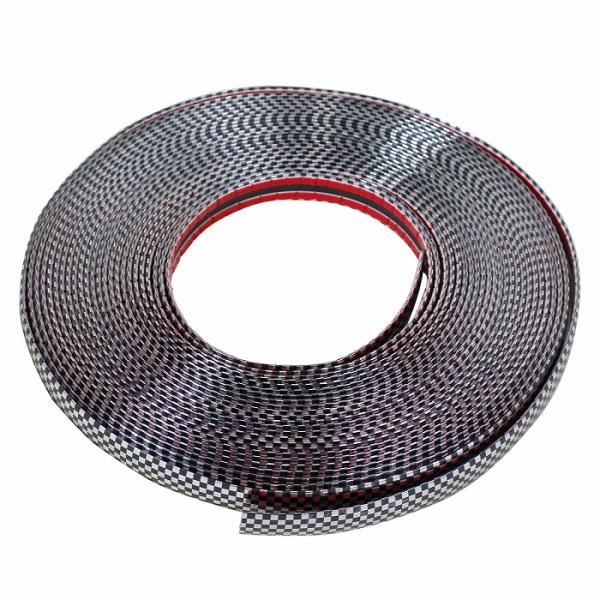 【幅 18mm 長さ 15m】 カーボンモール 両面テープ 付き メッキ モール プロテクター ドア モール 傷防止 保護 5m 10m