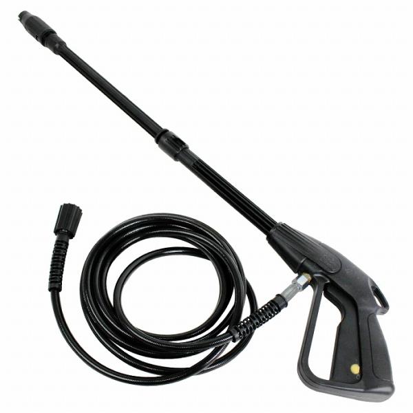 洗車、外壁などの洗浄が楽々に！高圧洗浄機専用 高圧ホース＆トリガーガンセットです。【ホース長6m】 程よい長さで作業性アップ！ ご自宅、ガレージ、洗車、外壁などの洗浄がしやすくなります。 年末年始の大掃除、引越しや片付けなど、ご家庭内で幅広...