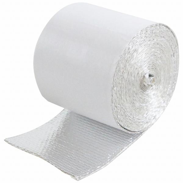 超便利！アルミ製貼り付けタイプのサーモバンテージ！耐熱温度の高いガラスクロスにアルミを蒸着させた粘着テープです。耐熱・防火・保温を要する箇所の補修・固定・結束用です。●エキマニ、フロントパイプ、マフラーなどの、高熱を発生する部品に巻きつけて...