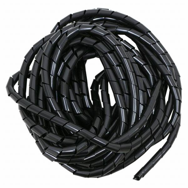 『10.0mm/8M』スパイラル チューブ　コード  配線 隠し 保護 カット可能 処理 結束 ハーネス 保護 10mm 10ミリ　黒/ブラック