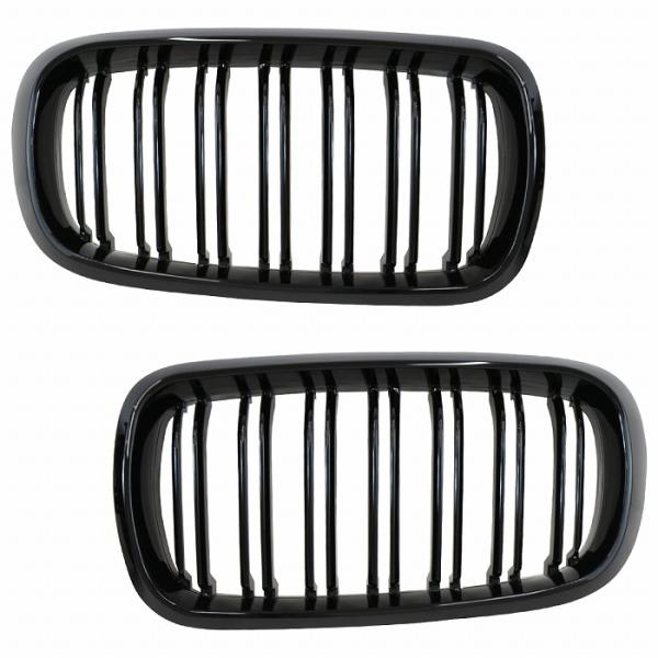 BMW X5 (F15) X6 (F16) 2013-2018年 全車 Mスポーツ M ルック キドニー ダブルフィン グリル ブラック 艶あり黒 ABS製
