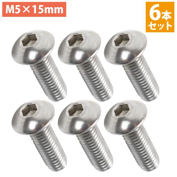 日本製 ステンレス 六角 穴付き ボタン ボルト M5×15mm 6本