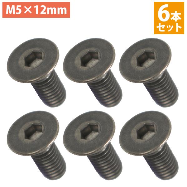 日本製 チタン製 六角 穴付き 皿 ボルト M5×12mm 6本