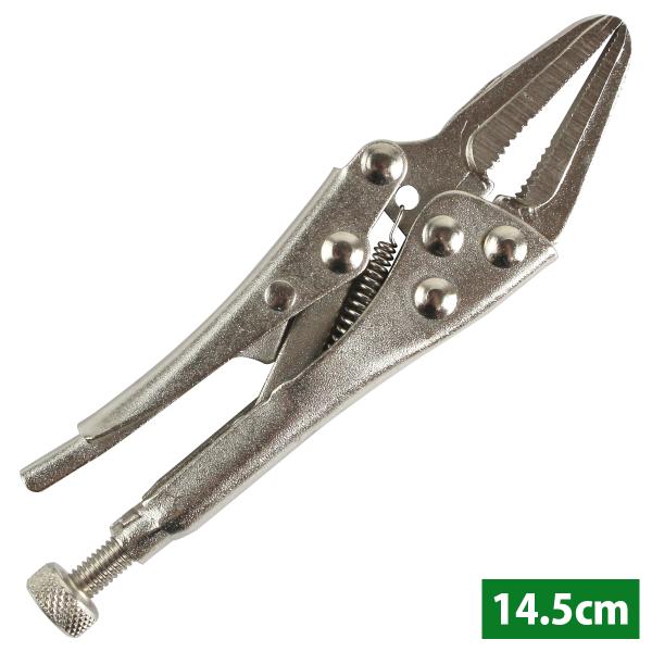 作業時に対象物を固定したいときにおすすめ！グリップを握り続ける必要がなく、レバーで挟み、調整ネジで微調節するだけで、つかむ・まわす・ねじるなどの作業を安全に楽に行うことができます。また、サビ等で固着して外せないボルトなどに対しても効果的です...