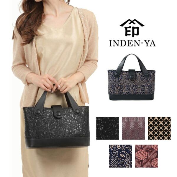 極美品 印傳屋 インデンヤ ベネッセージ ハンドバッグ レザー 房柄 タッセル 印傳屋（INDEN-YA） バレンタイン ハンドバッグ 手提げ 本革 和柄 甲州