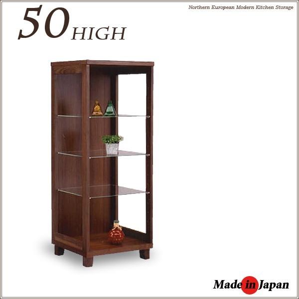 飾り棚 木製 オープンシェルフ ラック 完成品 50 ハイタイプ おしゃれ ガラス棚板 In 家具 インテリア 通販のindex S 通販 Yahoo ショッピング