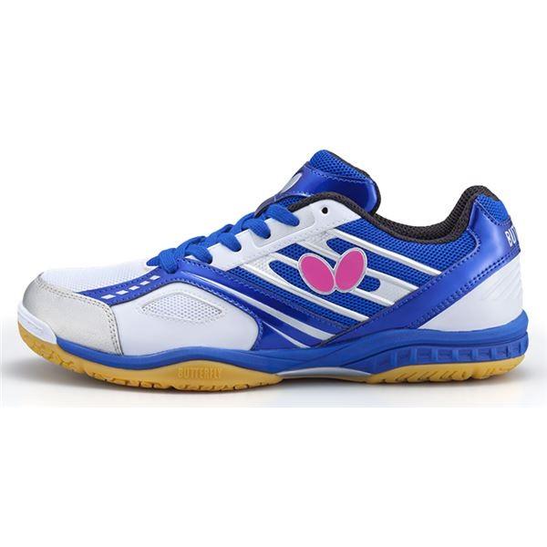 経典ブランド返品ok 人気ブランドの新発売のバタフライ Butterfly 卓球シューズ レゾラインマッハ シューズ ブルー ホワイト 26 0cm 卓球 Ds インディーズヤフー店