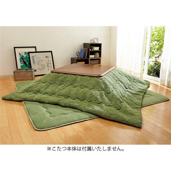 こたつ布団 掛け布団 敷布団 幅105cm用 モスグリーン 吸湿発熱 消臭