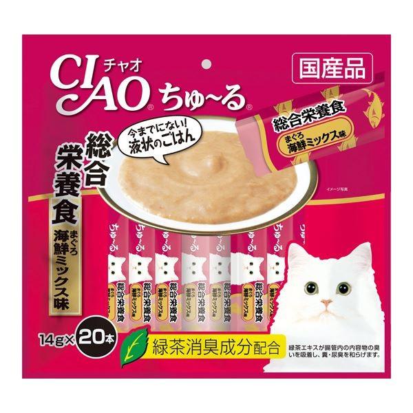 まとめ Ciao ちゅ る 総合栄養食 まぐろ 海鮮ミックス味 ペット用品 猫フード 14g 本 16セット 予約販売品