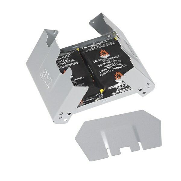 ポケットストーブとポケットストーブ ラージの中間サイズで、ウインドシールドが付属し、燃料は固形燃料27gが2タブレット付属します。ウインドシールドにより側面の防風性が高まり、固形燃料27gは固形燃料のなかで一番高出力で、1タブレットで500...