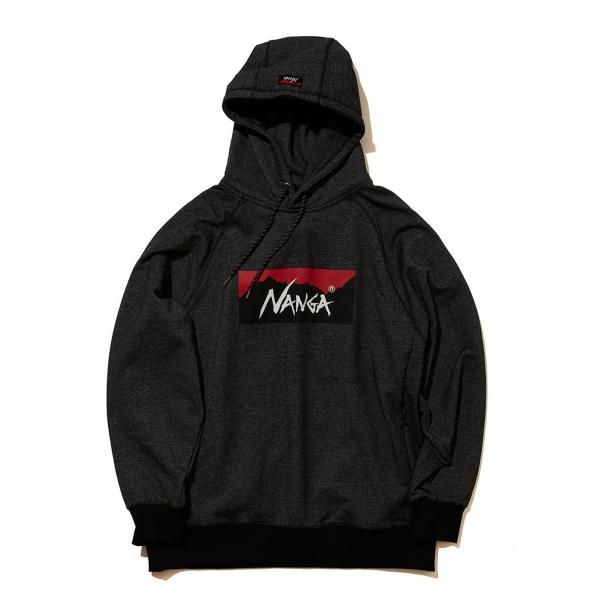 展示品につき20%OFF NANGA ECO HYBRID BOX LOGO SWEAT HOODIE エコハイブリッド ボックスロゴ スウェット フーディー ブラック L N1bhBKG5
