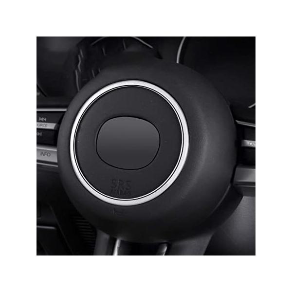 マツダ3 CX-30 ステアリング センターリング Mazda3 ファストバック セダン ABS製 内装 アクセサリー シルバー