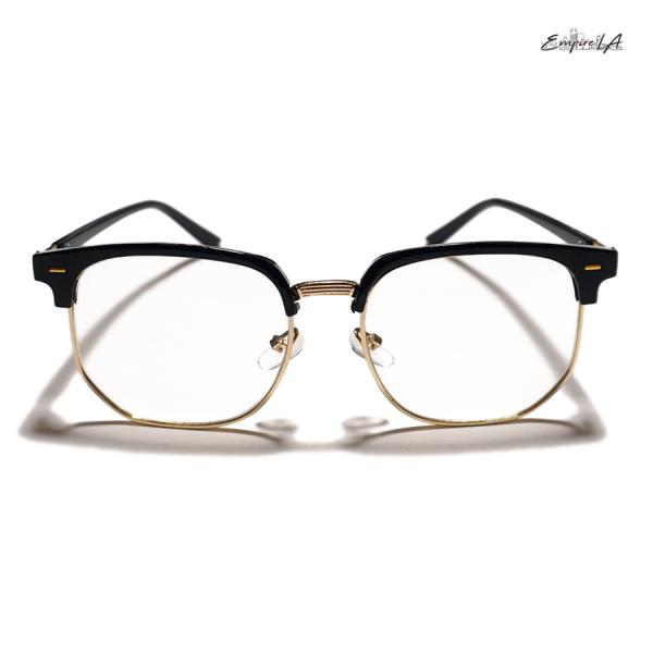 EMPIRE LA サングラス ブラック クリア レンズ 伊達メガネ ビンテージ デザイン SUNGLASS BLACK CLEAR