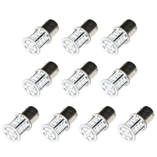 10個セット○○ 24V 24連 S25 ピン角違い LED 球 オレンジ アンバー