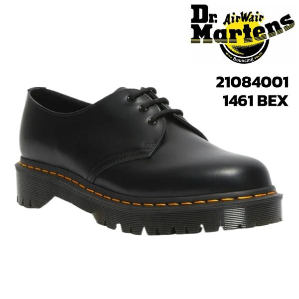Dr.martens ドクターマーチン ブーツ 1461 BEX 3 HOLE SHOES 1461 ベックス 3ホール シューズ メンズ BLACK ブラック 厚底ソール イエローステッチ 21084001