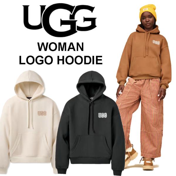UGG アグ  W UGG LOGO HOODIE レディース ロゴ スウェット かぶり パーカー 1171478 裏起毛