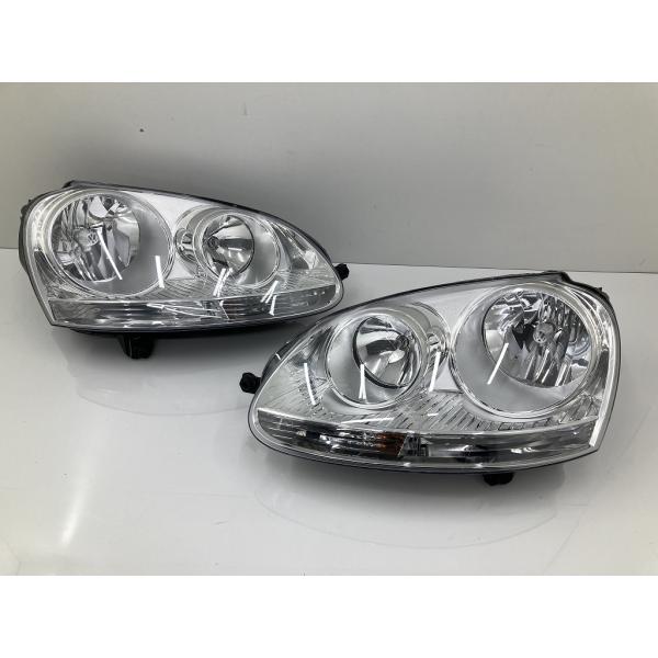 割れ無 VW 1K系 ゴルフ5 純正 ハロゲン ヘッドライト 左右セット