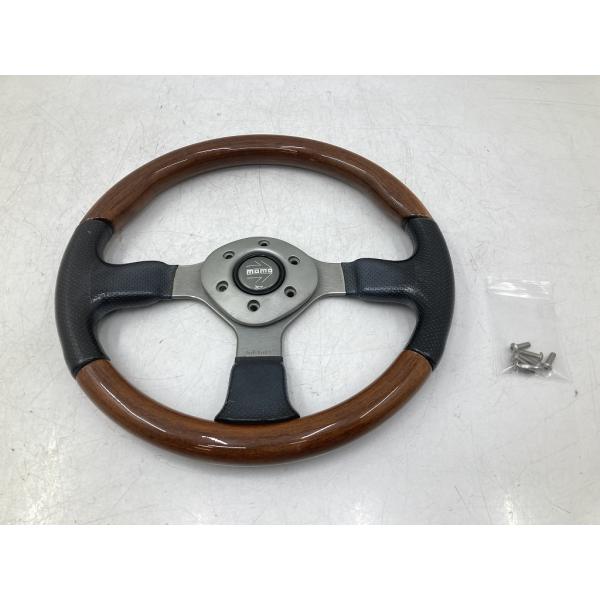 MOMO モモ ウッド レザー コンビ ステアリング ハンドル 外径約Φ35cm