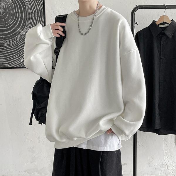 ホワイト 長袖 スウェット Tシャツ infinite7_j11-4-1