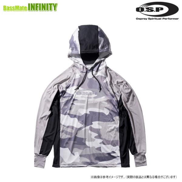 O.S.P OSP ドライプルオーバーフーディ M〜XL (グレーカモ) 【メール便