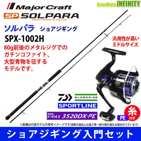 Pe2号 0m 糸付き ショアジギング入門セット メジャークラフト ソルパラ Spx 1002h スポーツライン Ms V Max 35dx Pe バスメイトインフィニティソルト店 通販 Yahoo ショッピング