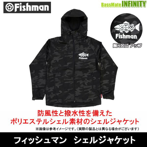 【極美品】Fishman シェルジャケット【Sサイズ】 ○Fishman フィッシュマン シェルジャケット (ブラックカモ