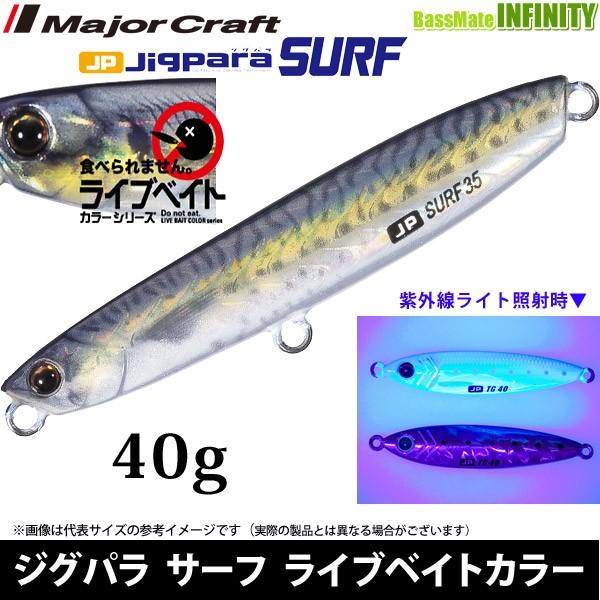 メジャークラフト ジグパラ サーフ Jpsurf 40g L ライブベイトカラー メール便配送可 まとめ送料割 バスメイトインフィニティソルト店 通販 Yahoo ショッピング