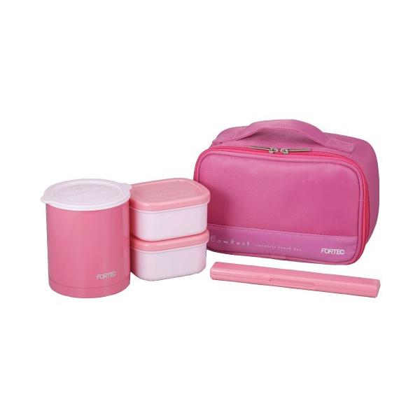 和平フレイズ 弁当箱 640ml ピンク スリム ごはん容器 おかず容器2個 箸 保温 フォルテックランチ FLR-5956