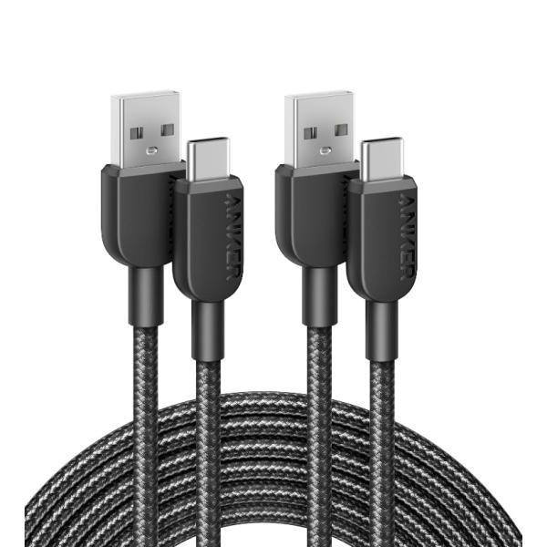 Anker 310 高耐久ナイロン USB-C & USB-A ケーブル 0.9m 2本セット（4571411206696）