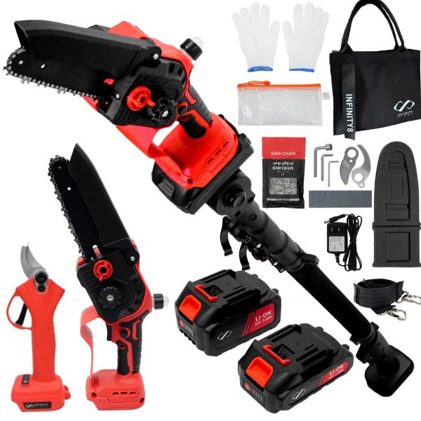 電動高枝チェーンソー 高枝電動こぎり 充電式剪定ばさみ 6-8寸対応 imgrc0302706330.jpg