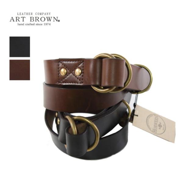 ART BROWN アートブラウン VGB35108AB 35mm幅ダブルリングベルト ART BROWN アートブラウン VGB35108AB 35mm幅ダブルリングベルト